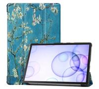 ZZOUGYY Tablet Cover for Samsung Galaxy Tab S6 10.5 T860 T865 T867 (2019 Release),Ultra Slim Folio Stand Leather Case for Galaxy Tab S6 2019 SM-T860 SM-T865 SM-T867 10.5" (KST-Apricot Flower)