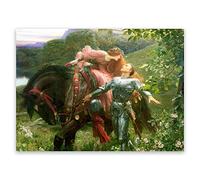 ZZPT La Belle Dame Sans Merci Poster - Frank Dicksee Prints - Famous Painting Reproduction - Modern Canvas Wall Art Pictures for Bedroom Living Room Home Decor Unframed (12x16in/30x40cm)