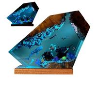 ZZPXMY Ocean Perspective Painting Lamp, Epoxy Resin Diver Night Light, Men's Office & Bedroom Decor, Ocean Star Resin Night Lamp (Large)