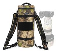 ZZQ&CCF Camera Lens Backpack for Sony FE 400-800mm f/6.3-8 G OSS Super-Telephoto Zoom Lens, Camo One Lens One Camera Bag, Water-Resistant Lens Case for Outdoor Photography # Update Jungle Leaf