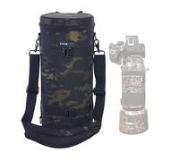 ZZQ&CCF Camera Lens Pouch Bag for Canon RF100-500mm F4.5-7.1 L is USM Lens, Large Thick Lens Carry Bag, Water Resistant Protective Case for Super-telephoto Zoom #Black Camo