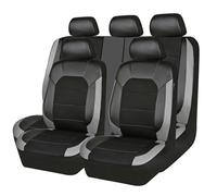 ZZQYLF 9 Pcs Car Leather Seat Covers for Fiat Panda 2000-2018 2019 2020 2021 2022 2023 2024, Full Surround Breathable Waterproof Car Seat Protectors Accessories,Grey