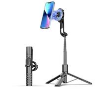 ZZR SEVEN Tripod for iPhone, Phone Stand, Selfie Stick for iPhone with Remote, Phone Stand for Recording Compatible with Magsafe 52" (Black)
