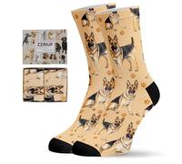 ZZRIUP Dogs Socks for Women Men, Novelty Gifts for Dogs Lover, Dog Mom Gifts for Women Wife, Dog Dad Gifts, German Shepherd, One size