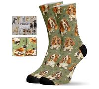 ZZRIUP Dogs Socks for Women Men, Novelty Gifts for Dogs Lover, Dog Mom Gifts for Women Wife, Dog Dad Gifts, Basset Hound, One size