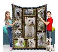 ZZRIUP Westie Blanket, Gifts for Boys Girls, Kids Throw Blanket Couch Bed, Cozy Fuzzy Soft Flannel Fleece Small Size 40'' X 50'' Toddler Blankets and Throws Daycare Nap Preschool