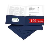 Zzrywuty 100 Packs Paper Folders with Pockets for Students,Businessmen and Office Workers,Letter Size,Two Pocket Folders with Card Slot for School Supplies,Office,Business (Royal Blue)