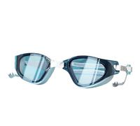 ZZSGLPN High-Definition Swimming Goggles for Myopia Waterproof & Anti-Fog 3D Contouring with Wide-Angle Vision Multiple Prescription Options Available(Lake Blue and White,-450°)