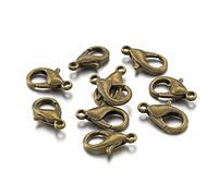 ZZSRJ 100 Pieces Necklace with Lobster Clasp and Chain Clasp Jewelry Making Accessories (Color : Bronze, Size : 16mm - 100 pcs)