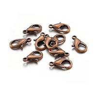 ZZSRJ 100 Pieces of Lobster Clasp Bracelet Necklace DIY Hook Chain Closure Accessory Jewelry Making (Color : Red Copper, Size : 10mm - 100pcs)