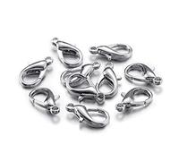 ZZSRJ 100 Pieces of Lobster Clasp Bracelet Necklace DIY Hook Chain Closure Accessory Jewelry Making (Color : 1, Size : 12mm - 100pcs)
