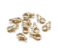ZZSRJ 100 Pieces of Lobster Clasp Bracelet Necklace DIY Hook Chain Closure Accessory Jewelry Making (Color : Gold 1, Size : 12mm - 100pcs)