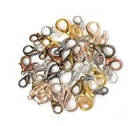 ZZSRJ 100 Pieces of Lobster Clasp Bracelet Necklace DIY Hook Chain Closure Accessory Jewelry Making (Color : Multicolor, Size : 10mm - 100pcs)
