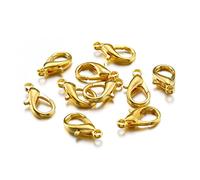 ZZSRJ 100 Pieces of Lobster Clasp Bracelet Necklace DIY Hook Chain Closure Accessory Jewelry Making (Color : Gold, Size : 10mm - 100pcs)