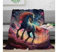 ZZSSSM Horse Ultra-Soft Micro Blanket Lightweight Warm Microfiber Breathable 3D Printed Throw Decorative Design All Seasons for Any Occasion for Kids Teens Adults 80x90inch(200x230cm)