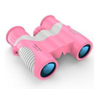 ZZSTAR 8x21 Binoculars for Kids, High Resolution Toy Binoculars Gift for 3-12 Years Boys Girls, Compact for Birdwatching, Magic Adventures, Travel, Camping, Hiking, Exploration, Pink