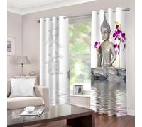 ZZTBQ Buddha statues Curtains for Bedroom - Black Out Curtains Eyelet Light Block Privacy Protected for Bathroom Dining Room Study, W46 inch x L60 inch, 2 panels