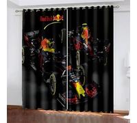 ZZTBQ F1 Racing Printed Blackout Thermal Curtains for Bedroom Blackout Eyelet Curtains 54 Drop Small Window Curtains for Room Darkening & Noise Reducing, W46 inch x L54 inch, 2 panels