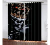 ZZTBQ Skull & Beauty Blackout Curtain Pair 54 Drop - Eyelet Top for Bedroom/Living Room Thermal Insulated Window Treatments for Night Shifts Good Sleep/Nap, W52 inch x L54 inch, 2 panels