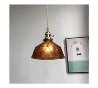 ZZTDHG Ceiling Lamp Fixture - Color Seeded Glass Bubble Pendant Light with Rust-Proof Brass, Small Hanging Lamp in Water Blue/Brown/Clear, Business Chandelier Compatible with Corridor Entr