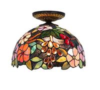 ZZTDHG Pastoral Morning Glory Stained Glass Style Ceiling Lights Suitable for Living Dining Study Room Bedroom Corridor Balcony Stairs Path Hotel Restaurant Cbar Library, C