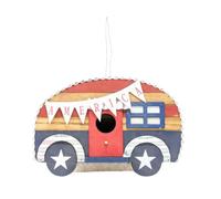 ZZTDHG Wooden Americana House Patriotic Red White Blue Birdhouse A Unique Festive Americana-Themed Addition to Your Garden or Porch - Rustic Gift for Gardeners, Bird Lovers, and Veterans