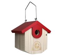 ZZTDHG Wren Cedar Hanging Birdhouses Outdoors 1-1/8" Entrance Hole Bird Houses for Outside Clearance Wooden Nesting Box Chickadee Predator Guard, Red