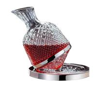 ZZTWER 360° Golden Rotating Decanter,Red Wine Decanter, 1.5 L Wine Carafe with Base,Quick Wine Decanter,Great Gift for Wine Lovers