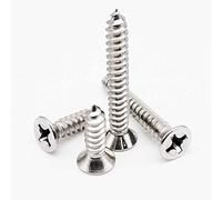 ZZTWER 50pcs M1 M1.2 M1.4 M1.7 M2 M2.6 M3 M3.5 M4 Mini 304 Stainless Steel Cross Flat Countersunk Head Self-tapping Wood Screw screw (Length : 7mm, Size : M1.2)