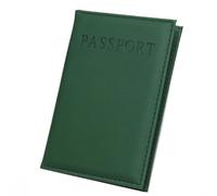 ZZTWER Passport Holder Leather Passport Cover Simple Thin Ticket Holder Thief-Proof Document Organizer Passport Cover(Dark Green)