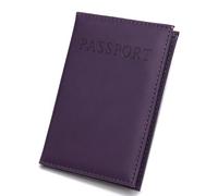 ZZTWER Passport Holder Leather Passport Cover Simple Thin Ticket Holder Thief-Proof Document Organizer Passport Cover(Lila)