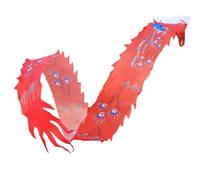 ZZTWER Performance props Featuring a 3D dragon head and peacock feather patternOutdoor fitness propSuitable for folk dance performances Square dance(Rot)