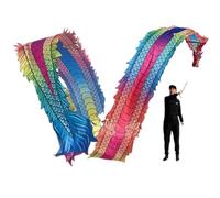 ZZTWER Performance props Folk dance dragon ribbon,Realistic dragon head,Outdoor square fitness band,For fitness training and body improvement Square dance(6m)