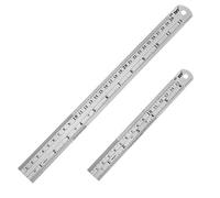 ZZTX Heavy Duty 100% Stainless Steel Set 12 Inch (30 CM) + 6 Inch (15 CM) Metal Rulers Kit with Conversion Table - Perfect Straight Edge For Easy Measurements