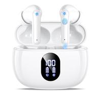 ZZU Wireless Earbuds, Bluetooth Ear Buds with Big Bass Stereo Sound, 48 Hours Playtime, Lightweight in-Ear Fit Earphones, IPX7, Hands-Free Calls with AI for iPhone, Android, Pad, Sports, Workout