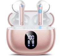 ZZU Wireless Earbuds, In Ear Buds with Hi-Fi Bass Stereo, ENC Dual Mics for AI Clear Calls 48H Playtime LED Display Lightweight Fit Touch Control, Waterproof Bluetooth Headphones for iPhone, Android