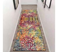 ZZUU Carpet Runner With PVC Rubber Back，New Multi Coloured Modern Washable Non Slip Runner Rug For Entryway Indoor