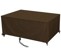 ZZUU Garden Furniture Covers,170x80x95cm(66.9x31.5x37.4in) Rectangular Patio Table Cover,420D Heavy Duty Oxford Tear-Resistant ,Waterproof, Anti-UV, for Outdoor Rattan Patio Furniture Cover, Brown