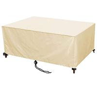 ZZUU Garden Furniture Covers,320x180x90cm(126.0x70.9x35.4in) Rectangular Patio Table Cover,420D Heavy Duty Oxford Tear-Resistant ,Waterproof, Anti-UV, for Outdoor Rattan Patio Furniture Cover, Beige