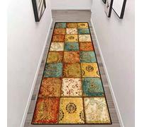 ZZUU Geometric Trellis Runner Rug，Rubber Backed Non Slip，Washable,Soft Touch Runner Rug For Living Room/Kitchen/Hallway/Bedroom/Corridor