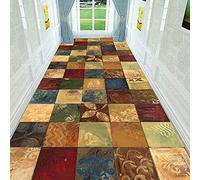 ZZUU Modern Geometric Trellis Pattern Carpet Runners For Hallways - Non Slip And Washable,Hardwearing Machine Washable Kitchen Hall Bathroom Runner Mat Rug Custom