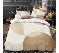 ZZVRMCYLD Abstract circles 3D Digital Print Quilt Cover 3-Piece Microfiber Hidden Zipper Teens Minimalist design Duvet Cover 2 Pillowcases Machine Washable Home Decor Kids Boys Single（140x200cm）