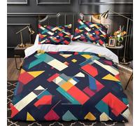 ZZVRMCYLD Abstract geometric 3D Print Duvet Cover Set 3pcs Microfiber Hidden Zipper Durable Modern vector Comforter Cover 2 Pillowcases Machine Washable Boys & Girls Super king（260x220cm）