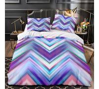 ZZVRMCYLD Abstract zigzag pattern 3D Print Comforter Cover 3pcs Microfibre Skin-Friendly Stain Duvet Cover 2 Pillow Shams Zippered Closure Lightweight Family & Guests Single (135x200cm)