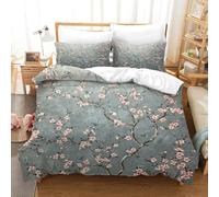 ZZVRMCYLD Chinese Style Duvet Cover Sets 3 PCS Hotel Quality Quilt Cover Bed Sets Bed Covers with Pillowcases with Zipper Closure Ultra Soft Hypoallergenic Microfiber Double（200x200cm）