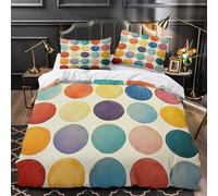 ZZVRMCYLD Colorful Circles 3D Printed Quilt Cover 3-Piece Microfiber Hidden Zipper Teens Modern Abstract Duvet Cover 2 Pillowcases Machine Washable Home Decor Kids & Boys King（220x240cm）