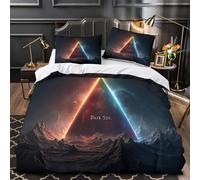 ZZVRMCYLD Cosmic pyramid 3D Printing Comforter Cover 3pcs Microfibre Fade-Resistant Soft Sci-fi space fantasy Quilt Cover 2 Pillow Shams Zipper Closure Bed Linen Family & Guests Super king（260x220cm）