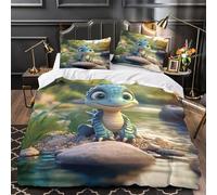 ZZVRMCYLD cute dragon baby 3D Print Duvet Cover 3pcs Microfibre Breathable Kids Room cartoon animated Comforter Cover 2 Matching Pillowcases Zipper Closure Bedding Kids Girls Super king（260x220cm）