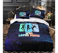 ZZVRMCYLD Dance girl joy 3D Print Comforter Cover 3pcs Microfibre Skin-Friendly Stain vibrant dance Duvet Cover 2 Pillow Shams Zippered Closure Lightweight Family & Guests Single (135x200cm)