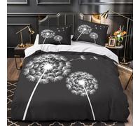 ZZVRMCYLD Dandelion seeds 3D Pattern Comforter Cover 3-Piece Microfiber Breathable Soft Nature illustration Duvet Cover 2 Matching Pillowcases Durable Home Decor Family Bedroom Single（140x200cm）